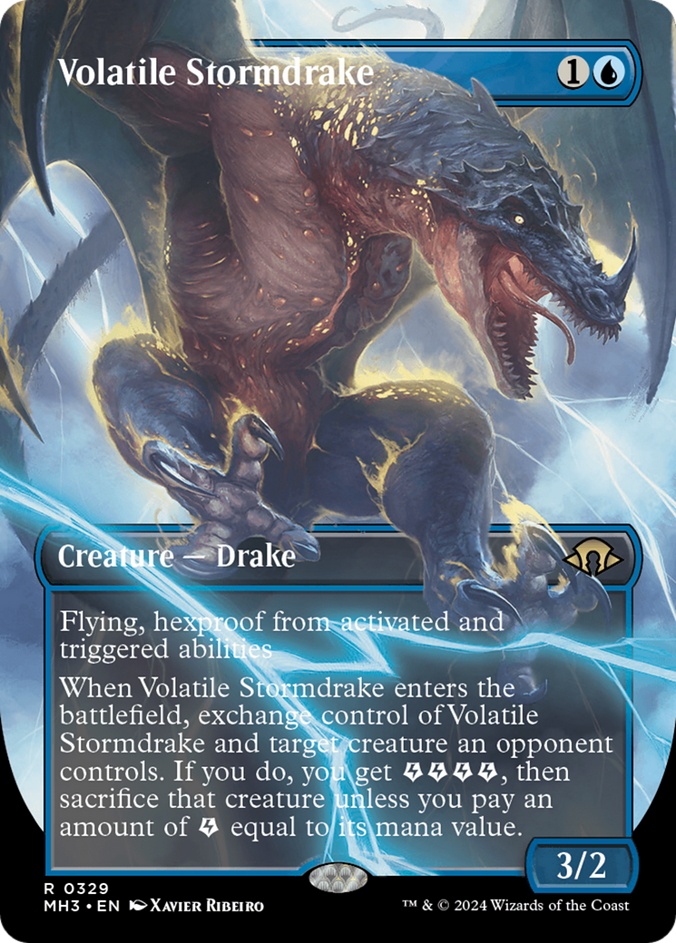 Volatile Stormdrake (Borderless) [Modern Horizons 3] | Event Horizon Hobbies CA