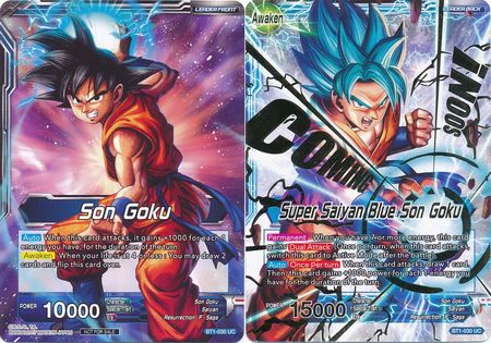 Son Goku // Super Saiyan Blue Son Goku (Hot Stamped) (BT1-030) [Promotion Cards] | Event Horizon Hobbies CA