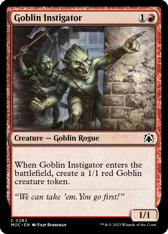 Goblin Instigator [March of the Machine Commander] | Event Horizon Hobbies CA