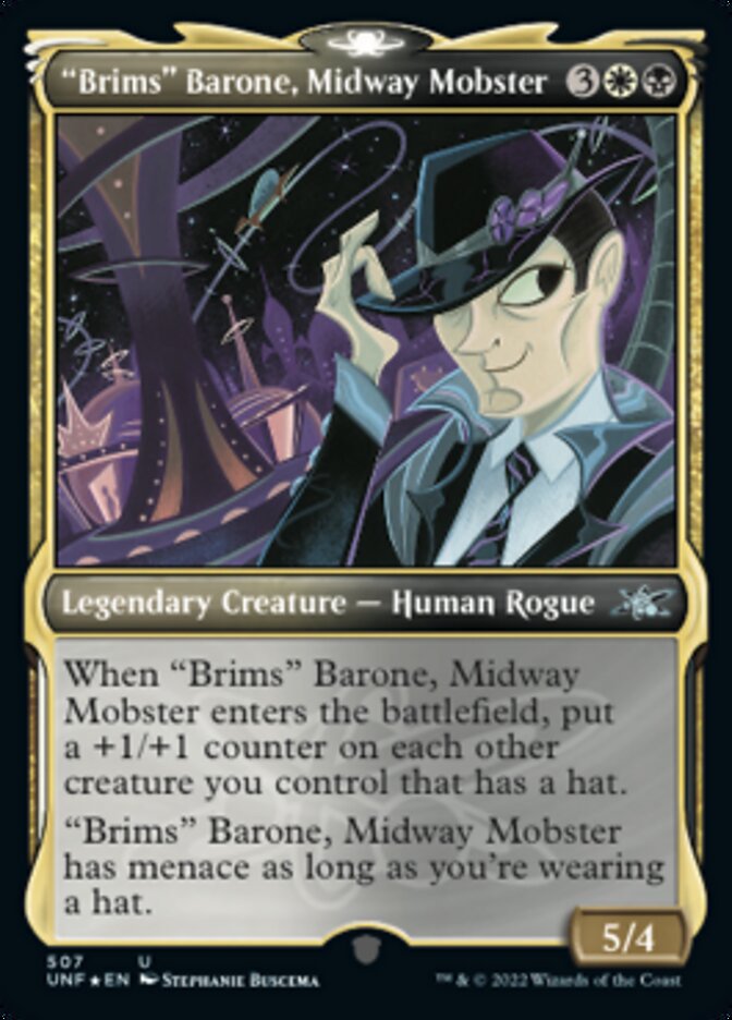 "Brims" Barone, Midway Mobster (Showcase) (Galaxy Foil) [Unfinity] | Event Horizon Hobbies CA
