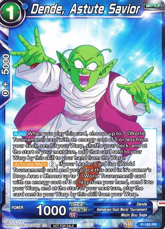 Dende, Astute Savior (Power Booster) (P-150) [Promotion Cards] | Event Horizon Hobbies CA