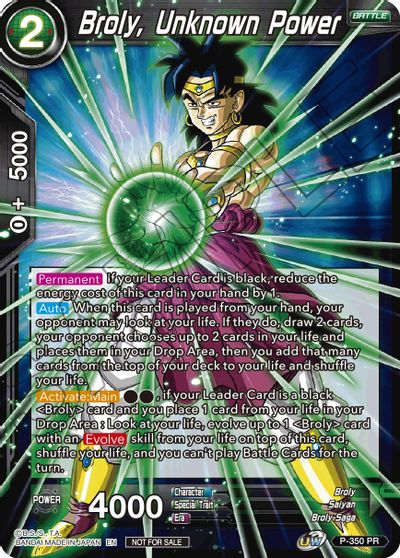 Broly, Unknown Power (P-350) [Tournament Promotion Cards] | Event Horizon Hobbies CA