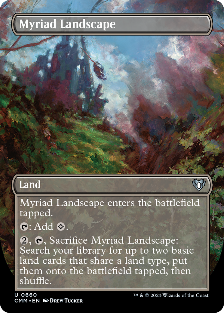 Myriad Landscape (Borderless Alternate Art) [Commander Masters] | Event Horizon Hobbies CA