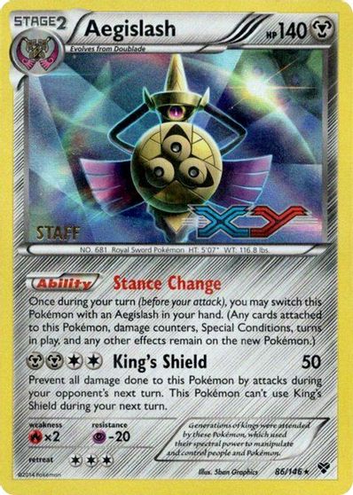 Aegislash (86/146) (Staff Prerelease Promo) [XY: Black Star Promos] | Event Horizon Hobbies CA