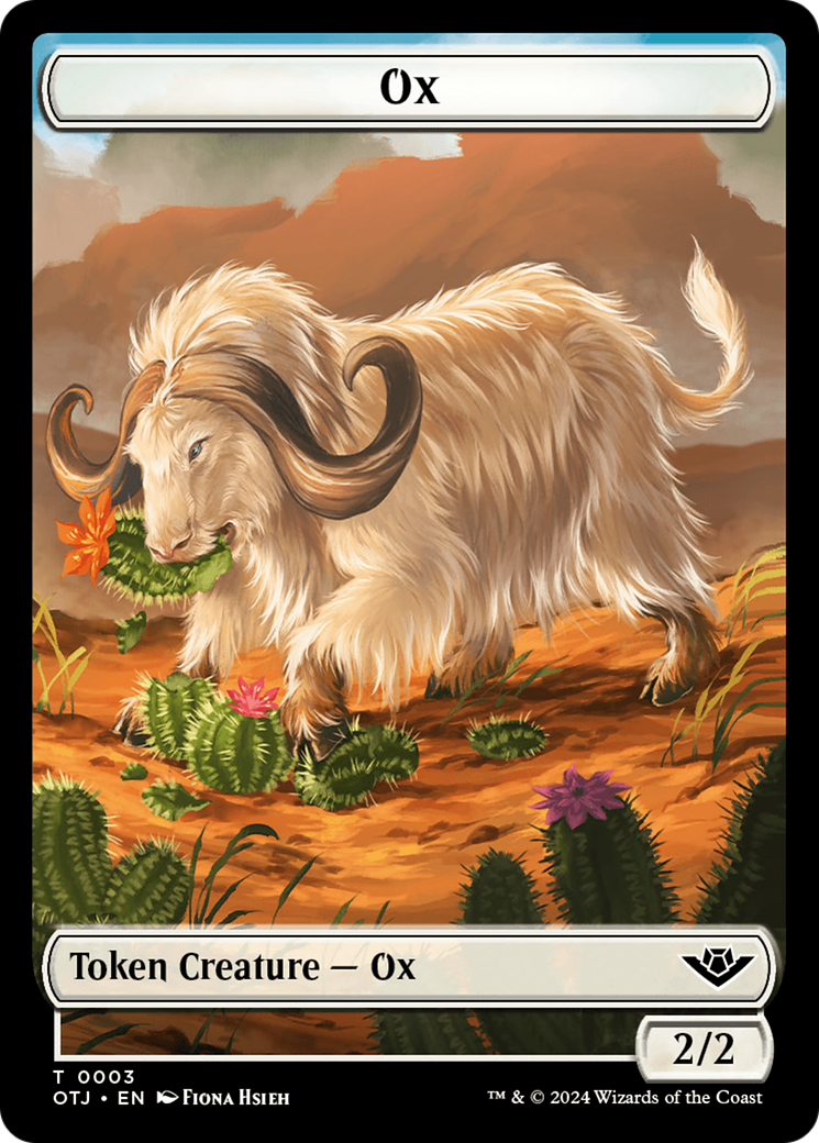 Treasure // Ox Double-Sided Token [Outlaws of Thunder Junction Tokens] | Event Horizon Hobbies CA