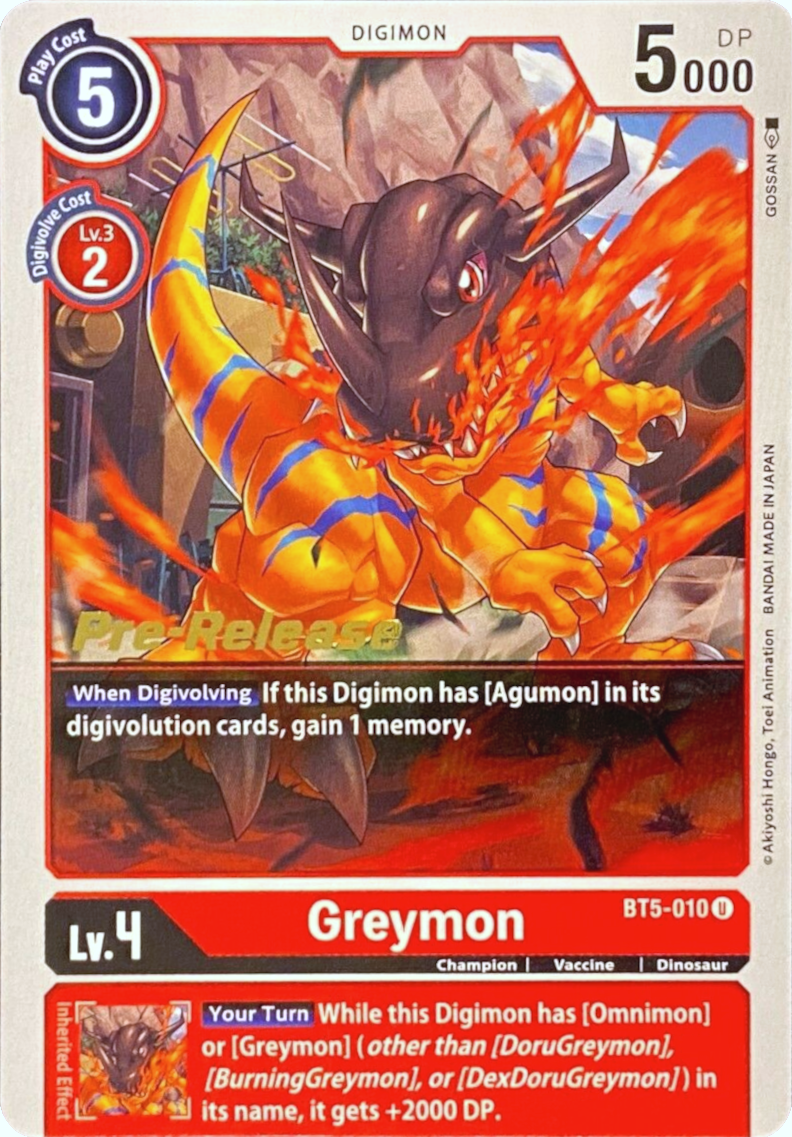 Greymon [BT5-010] [Battle of Omni Pre-Release Promos] | Event Horizon Hobbies CA