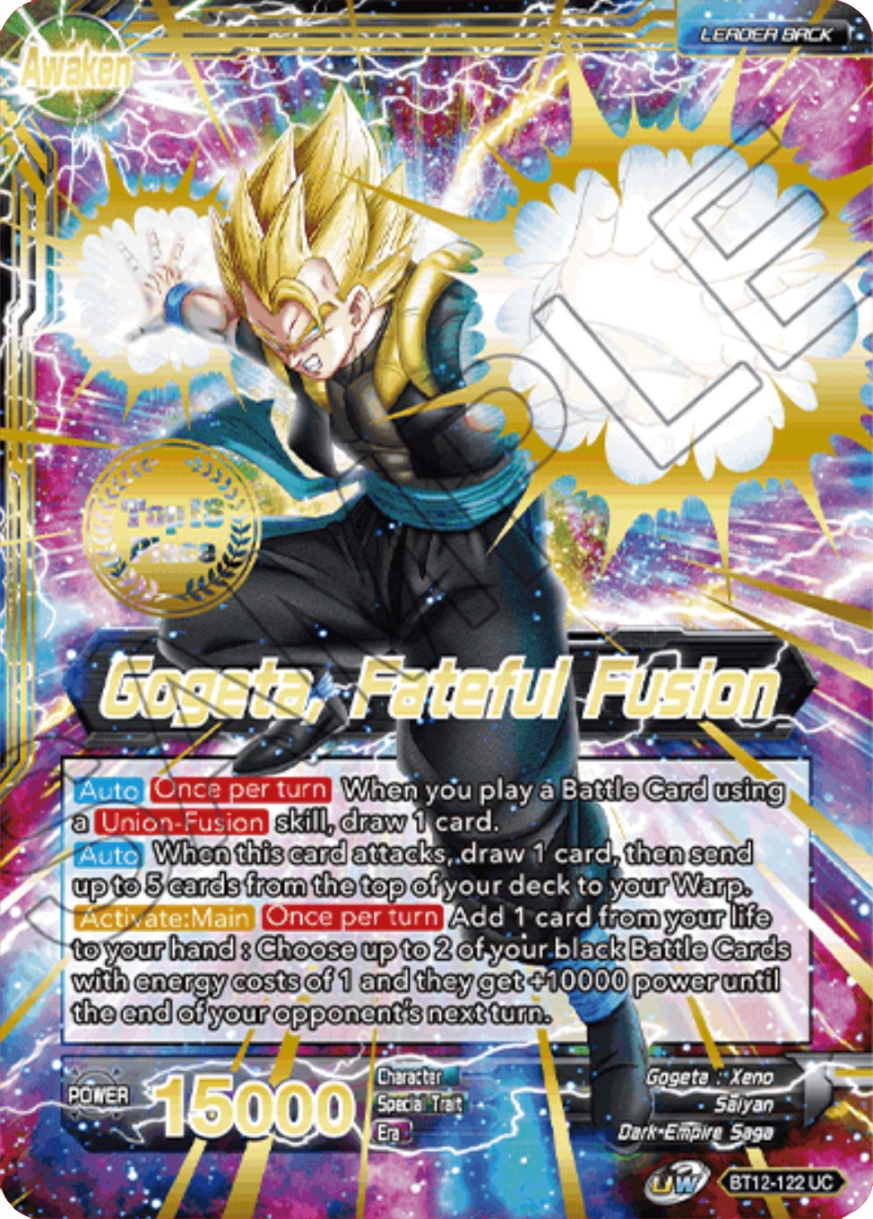 Son Goku & Vegeta // Gogeta, Fateful Fusion (2021 Championship Top 16) (BT12-122) [Tournament Promotion Cards] | Event Horizon Hobbies CA