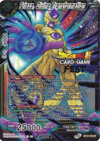 Frieza, Divine Transformation (Card Game Fest 2022) (BT12-100) [Tournament Promotion Cards] | Event Horizon Hobbies CA