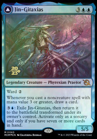 Jin-Gitaxias // The Great Synthesis [March of the Machine Prerelease Promos] | Event Horizon Hobbies CA