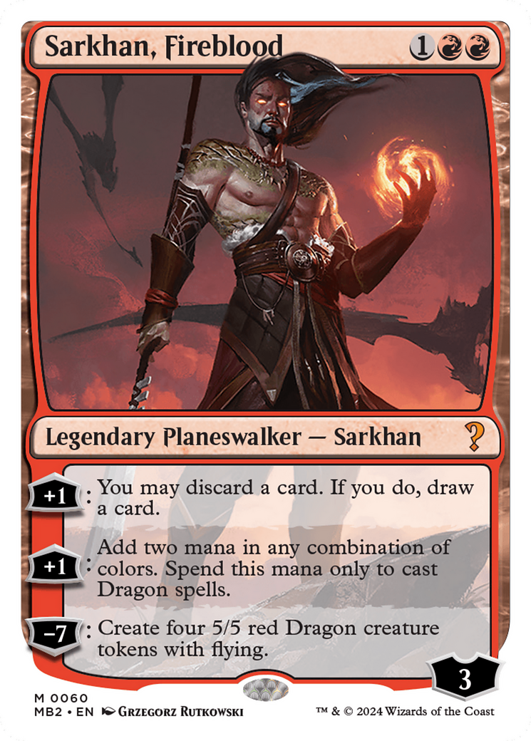 Sarkhan, Fireblood (White Border) [Mystery Booster 2] | Event Horizon Hobbies CA