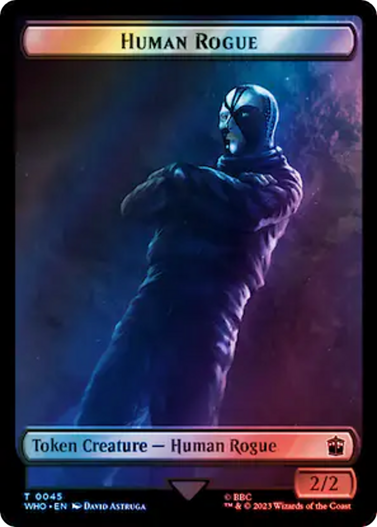 Human Rogue // Dinosaur Double-Sided Token (Surge Foil) [Doctor Who Tokens] | Event Horizon Hobbies CA