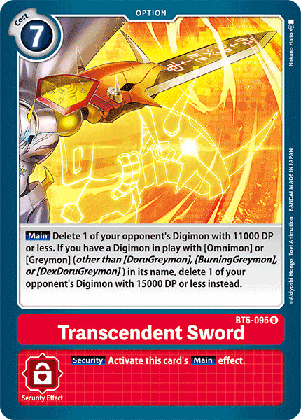 Transcendent Sword [BT5-095] [Battle of Omni] | Event Horizon Hobbies CA