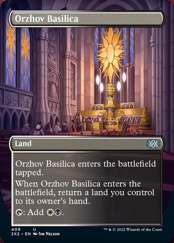 Orzhov Basilica (Borderless Alternate Art) [Double Masters 2022] | Event Horizon Hobbies CA