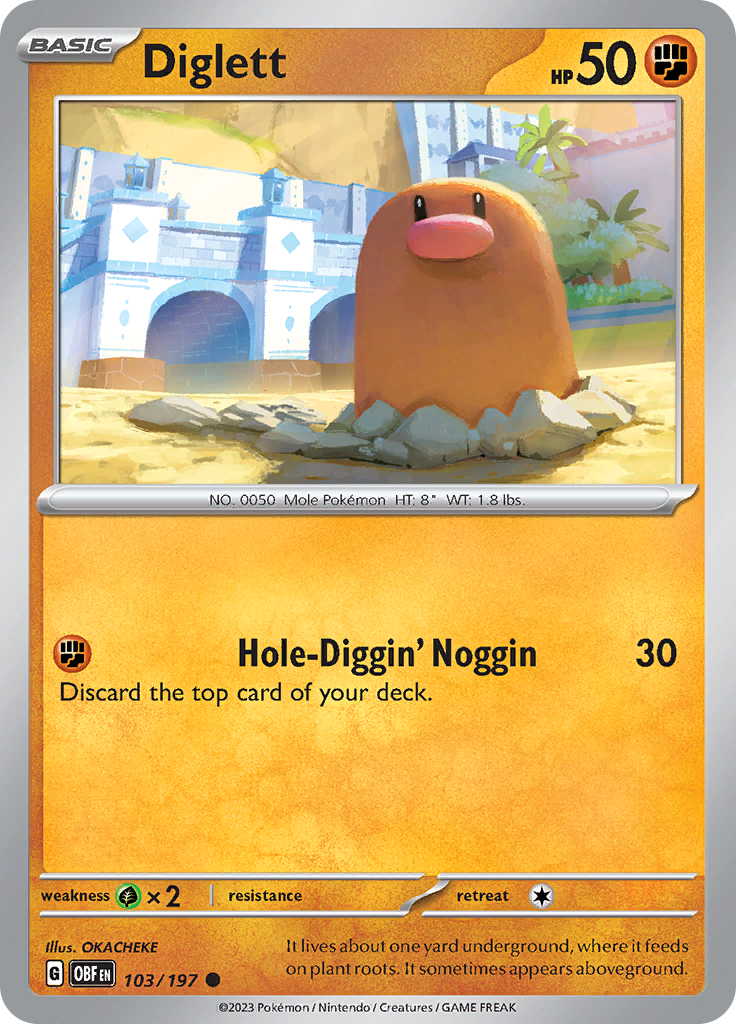 Diglett (103/197) [Scarlet & Violet: Obsidian Flames] | Event Horizon Hobbies CA