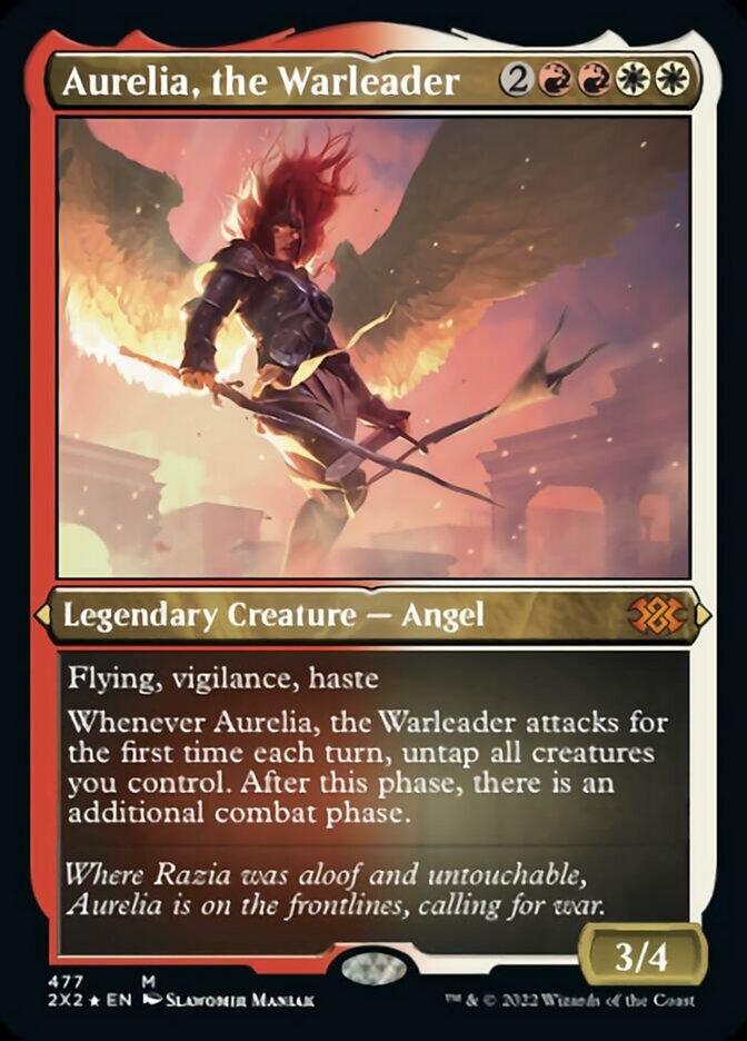 Aurelia, the Warleader (Foil Etched) [Double Masters 2022] | Event Horizon Hobbies CA