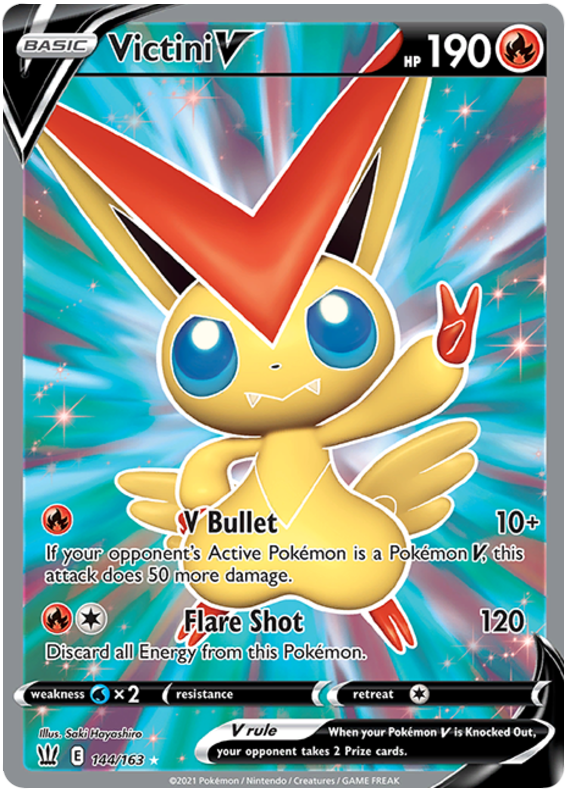 Victini V (144/163) [Sword & Shield: Battle Styles] | Event Horizon Hobbies CA