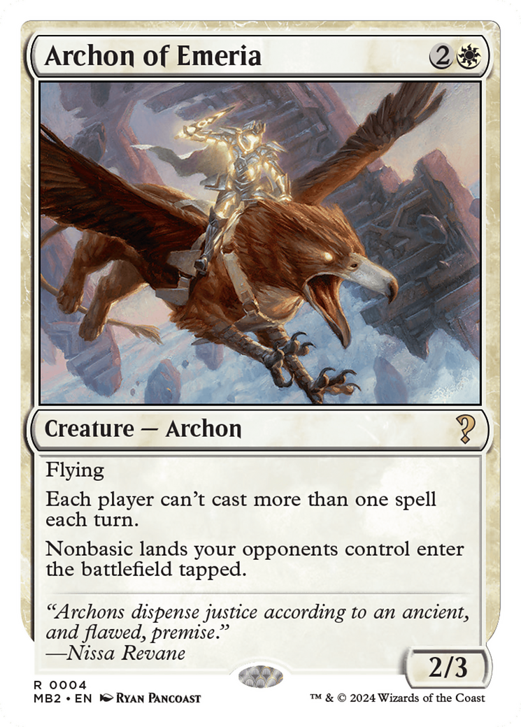 Archon of Emeria (White Border) [Mystery Booster 2] | Event Horizon Hobbies CA