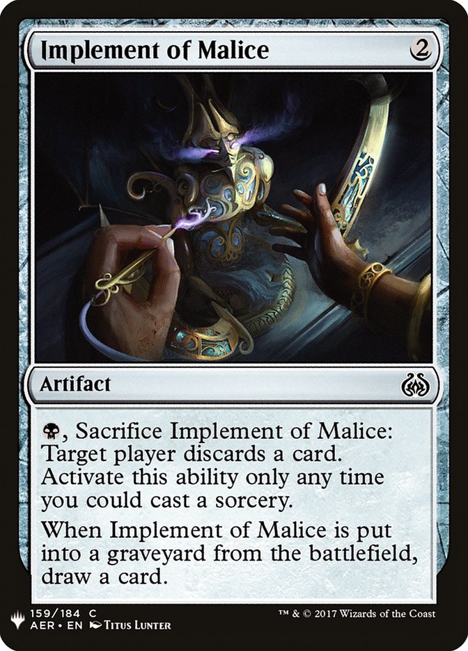 Implement of Malice [Mystery Booster] | Event Horizon Hobbies CA