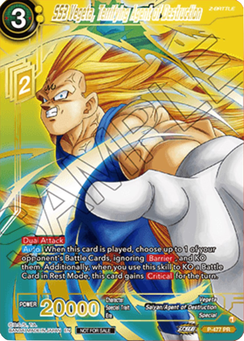 SS3 Vegeta, Terrifying Agent of Destruction (Gold-Stamped) (P-477) [Tournament Promotion Cards] | Event Horizon Hobbies CA