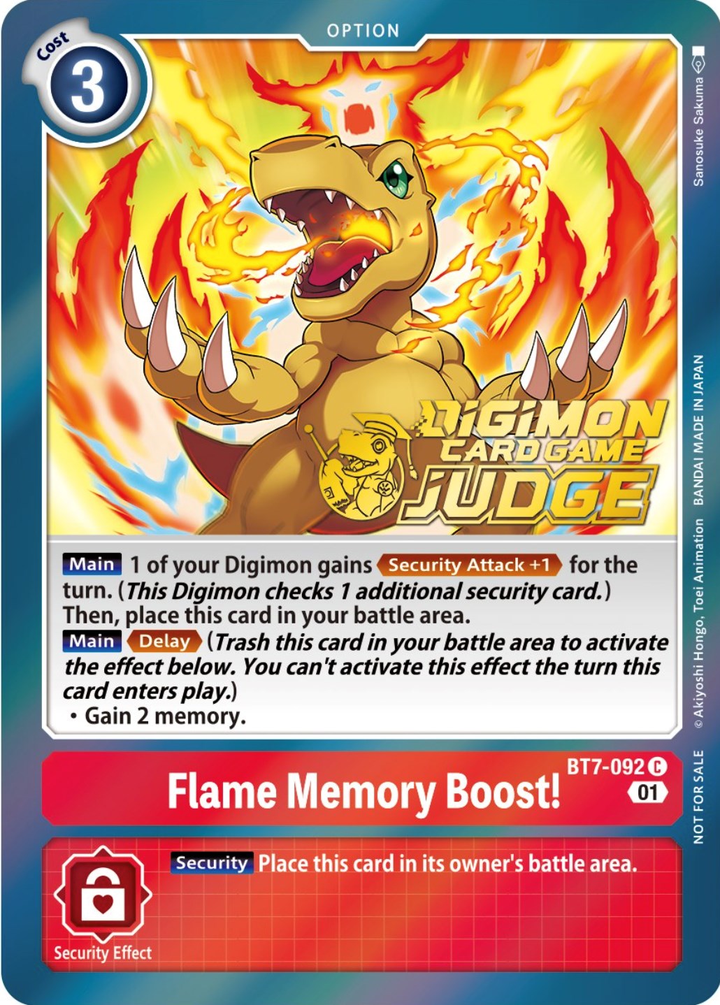 Flame Memory Boost! [BT7-092] (Judge Pack 3) [Next Adventure Promos] | Event Horizon Hobbies CA