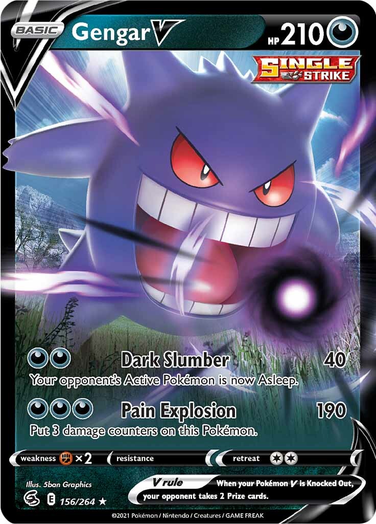 Gengar V (156/264) [Sword & Shield: Fusion Strike] | Event Horizon Hobbies CA