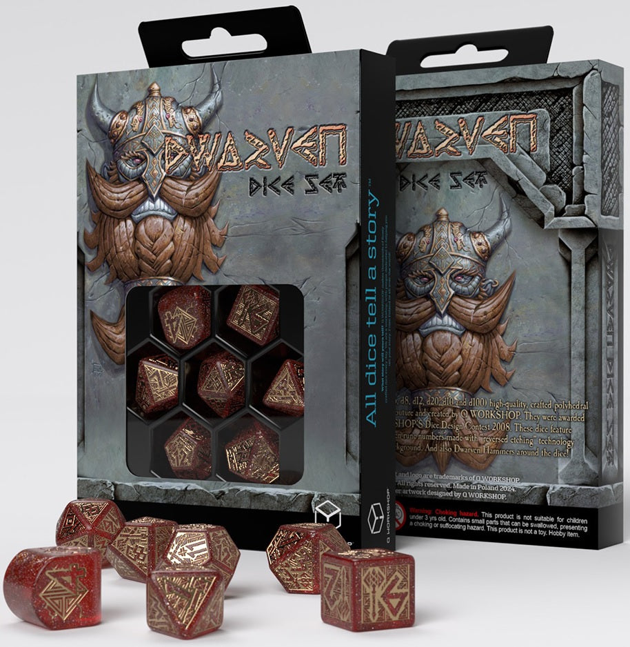 Dice Set - Dwarven (Red) - (Q-Workshop) | Event Horizon Hobbies CA