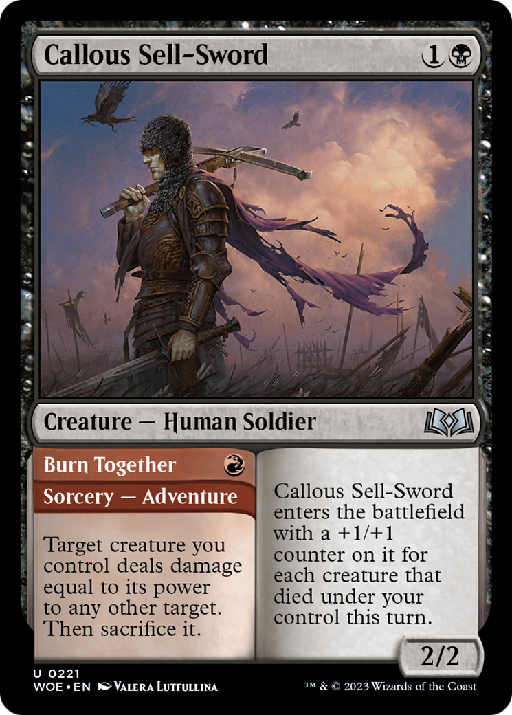 Callous Sell-Sword // Burn Together [Wilds of Eldraine] | Event Horizon Hobbies CA