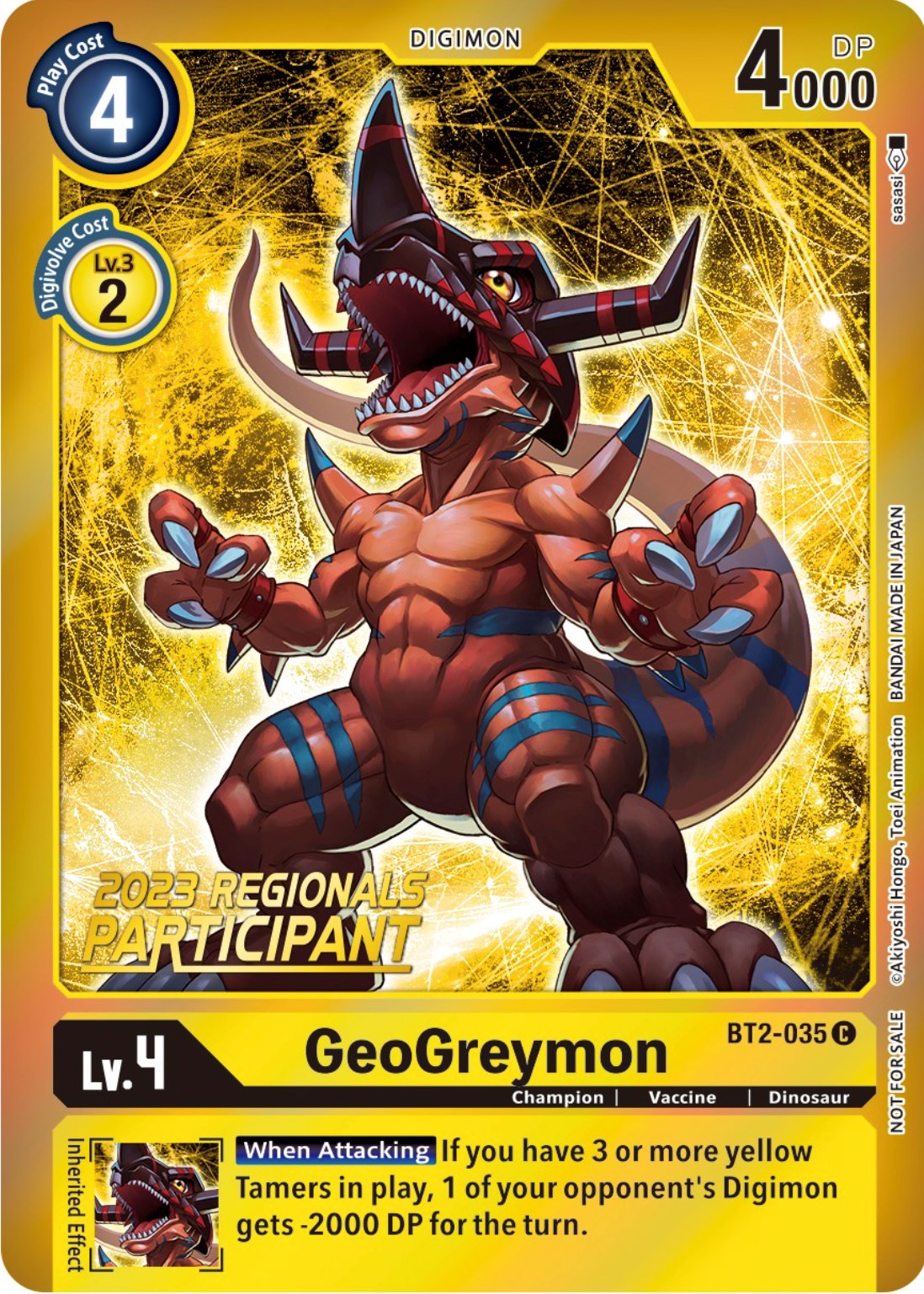 GeoGreymon [BT2-035] (2023 Regionals Participant) [Release Special Booster Promos] | Event Horizon Hobbies CA