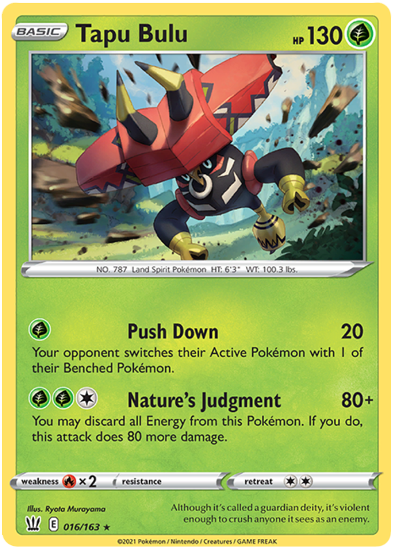 Tapu Bulu (016/163) (Theme Deck Exclusive) [Sword & Shield: Battle Styles] | Event Horizon Hobbies CA