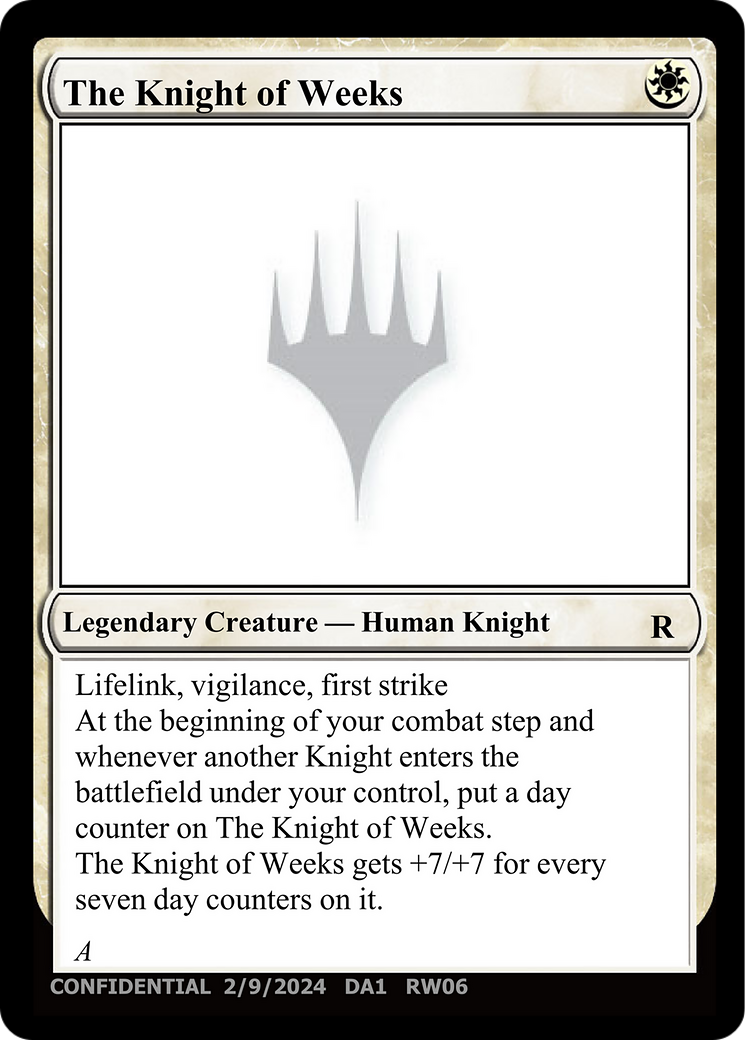 The Knight of Weeks [Unknown Event] | Event Horizon Hobbies CA