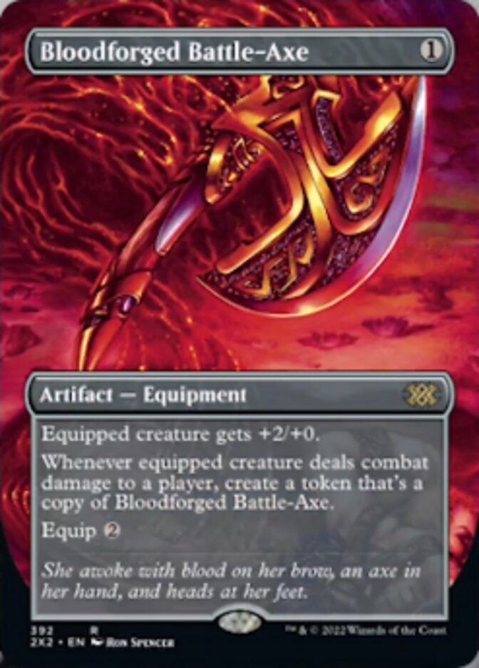 Bloodforged Battle-Axe (Borderless Alternate Art) [Double Masters 2022]