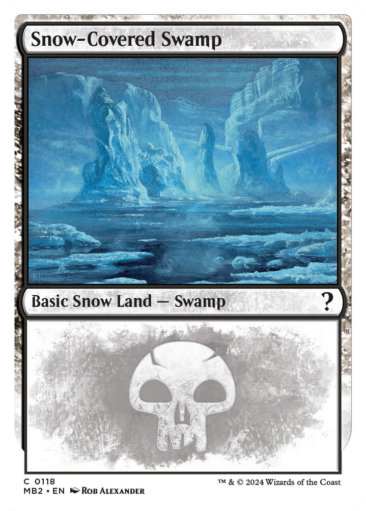 Snow-Covered Swamp (White Border) [Mystery Booster 2] | Event Horizon Hobbies CA