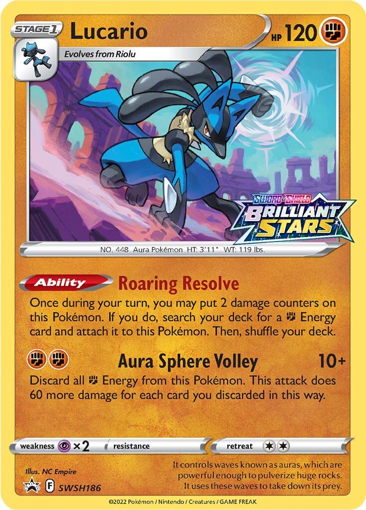 Lucario (SWSH186) (Prerelease Promo) [Sword & Shield: Black Star Promos] | Event Horizon Hobbies CA