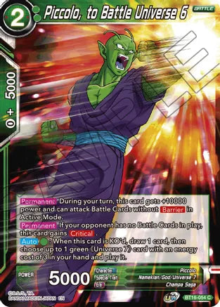 Piccolo, to Battle Universe 6 (BT16-054) [Realm of the Gods] | Event Horizon Hobbies CA