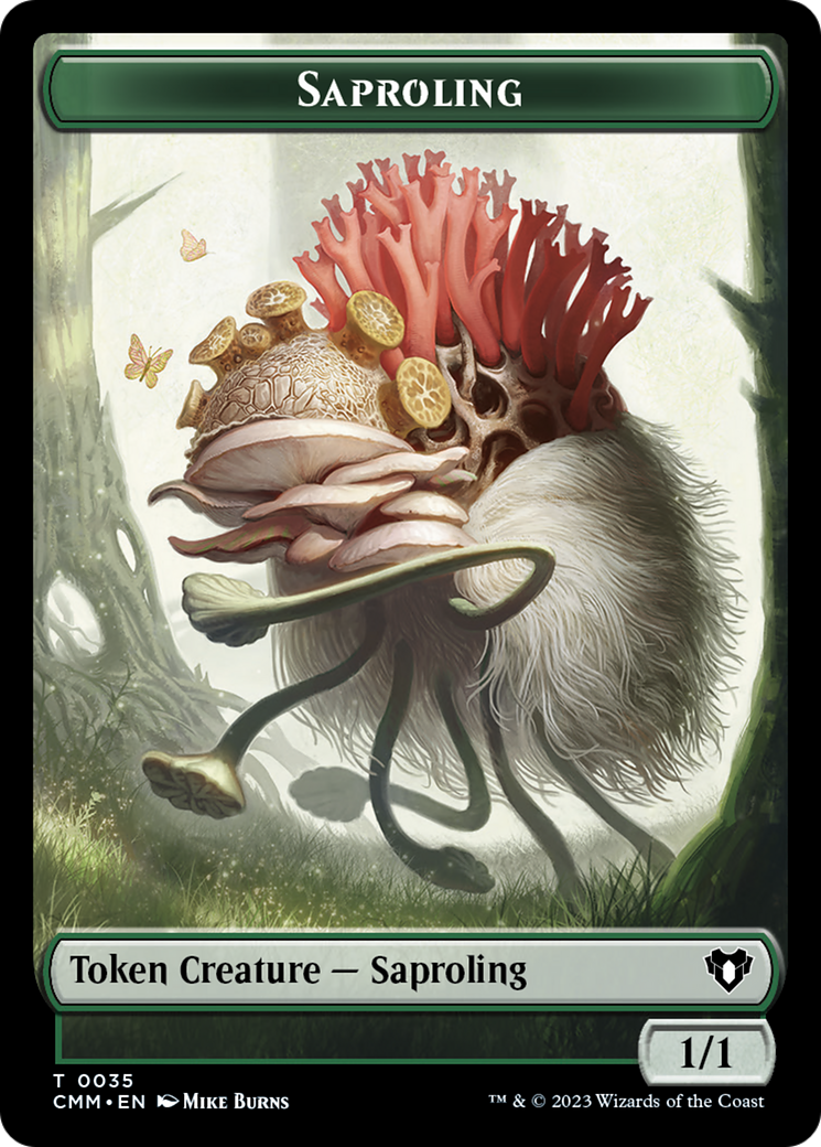 Saproling // Dragon (0021) Double-Sided Token [Commander Masters Tokens] | Event Horizon Hobbies CA