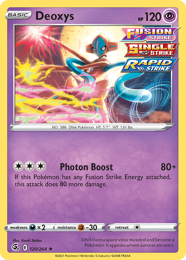 Deoxys (120/264) (Theme Deck Exclusive) [Sword & Shield: Fusion Strike] | Event Horizon Hobbies CA