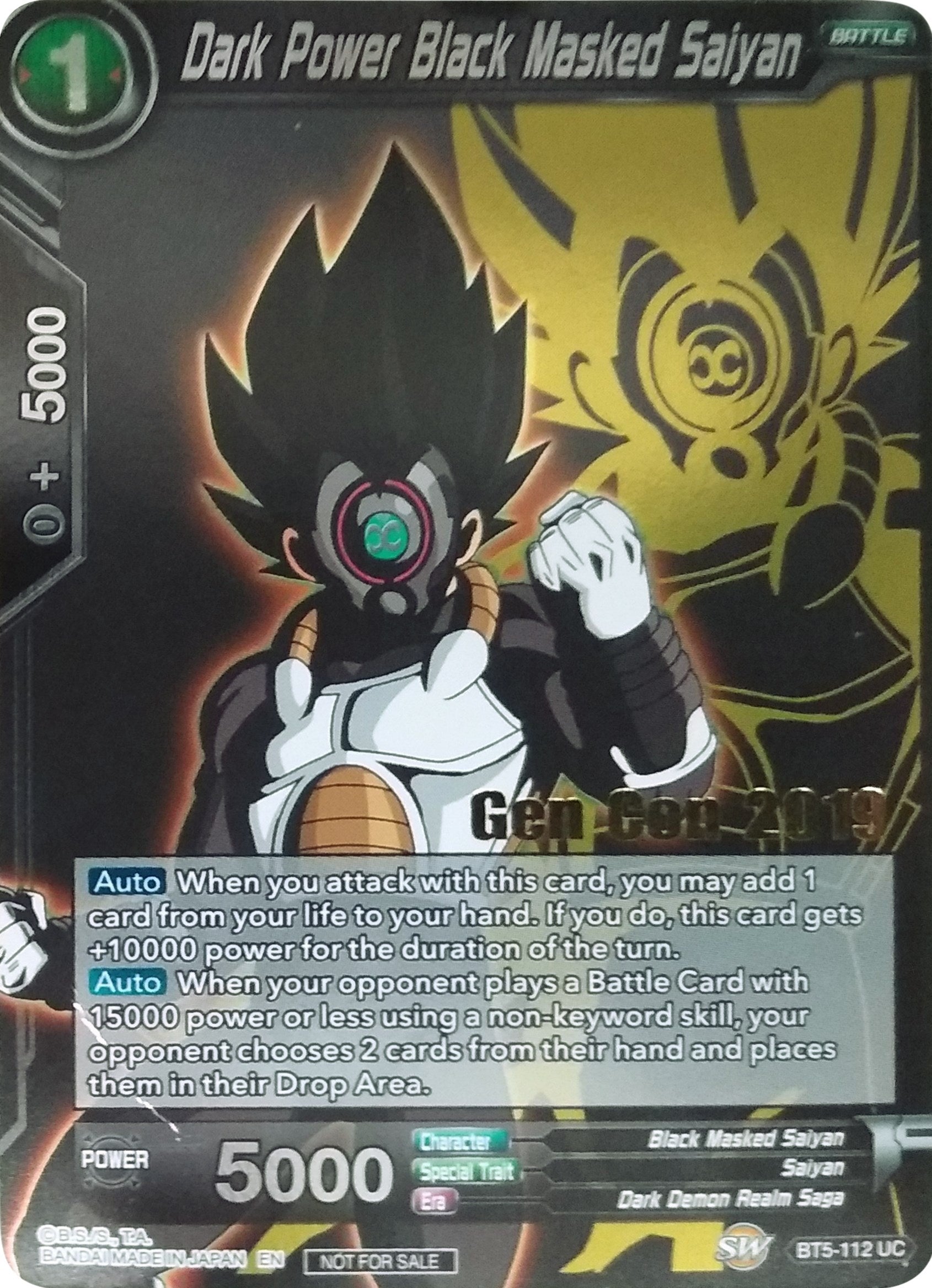 Dark Power Black Masked Saiyan (Gen Con 2019) (BT5-112) [Promotion Cards] | Event Horizon Hobbies CA