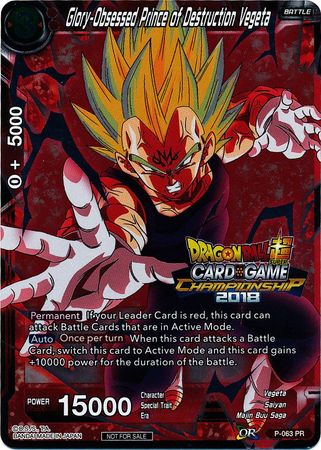 Glory-Obsessed Prince of Destruction Vegeta (P-063) [Tournament Promotion Cards] | Event Horizon Hobbies CA