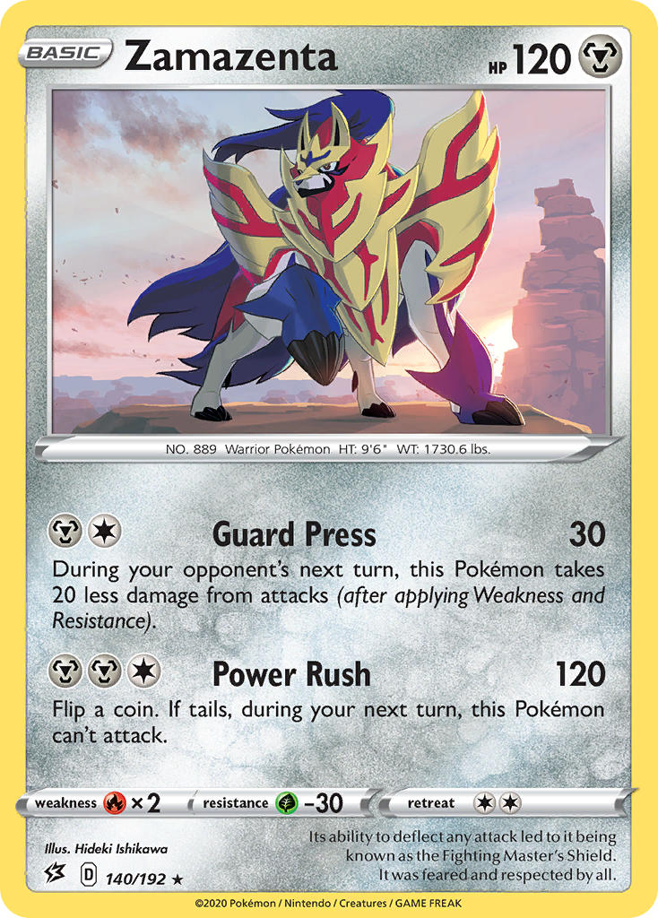 Zamazenta (140/192) (Cracked Ice Holo) (Theme Deck Exclusive) [Sword & Shield: Rebel Clash] | Event Horizon Hobbies CA