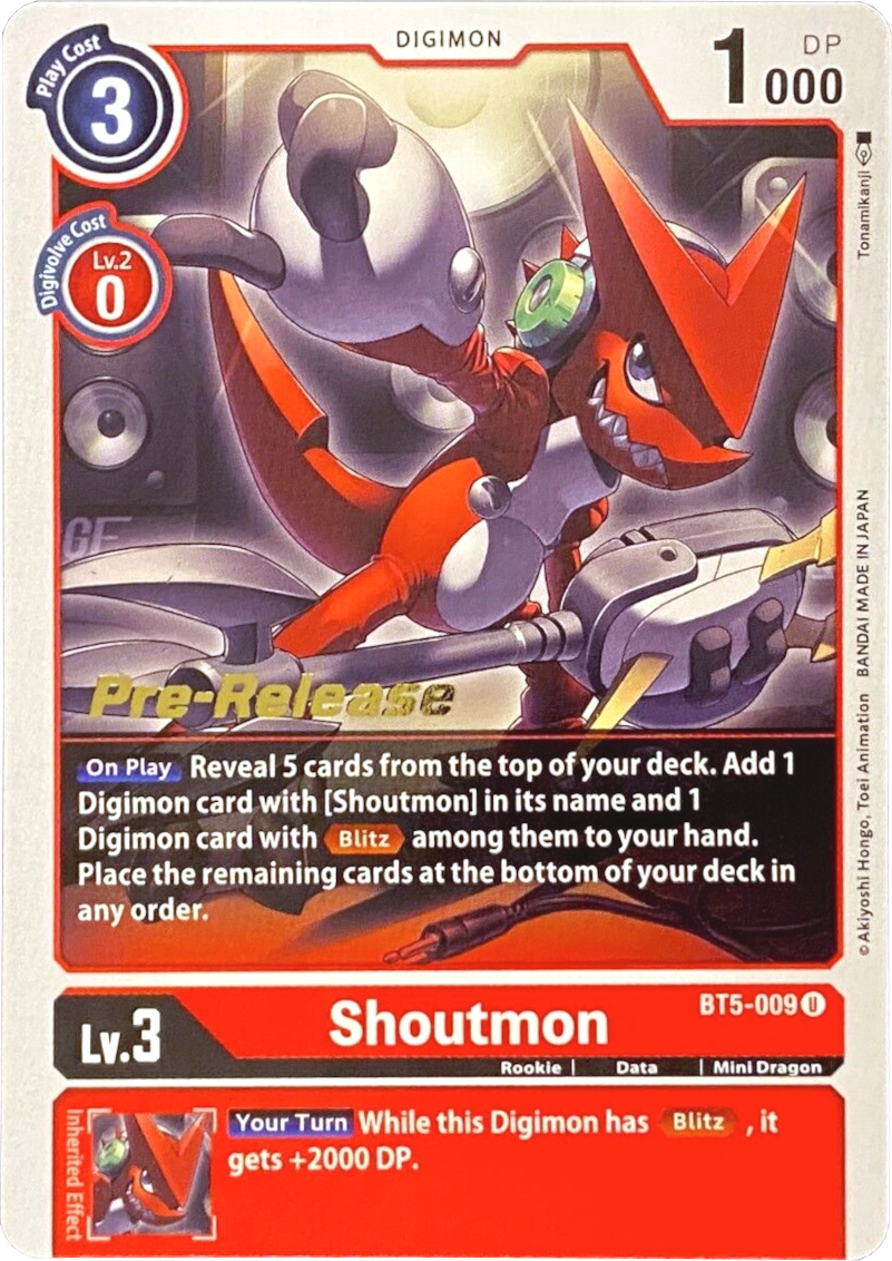 Shoutmon [BT5-009] [Battle of Omni Pre-Release Promos] | Event Horizon Hobbies CA