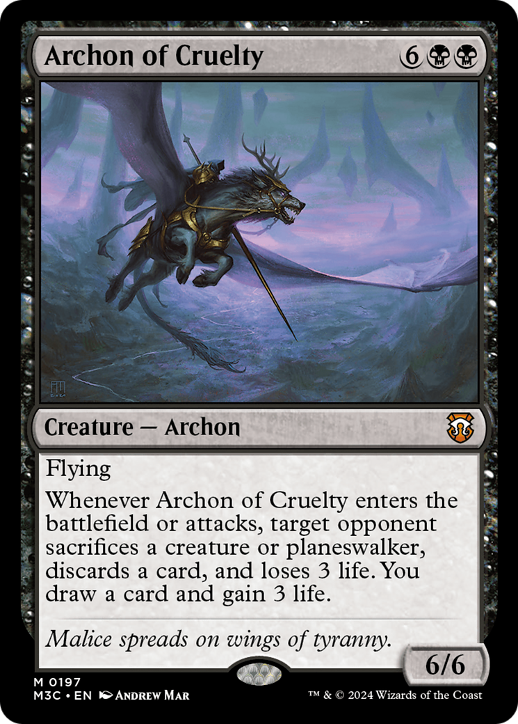 Archon of Cruelty (Ripple Foil) [Modern Horizons 3 Commander] | Event Horizon Hobbies CA