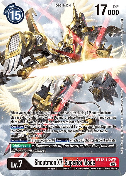 Shoutmon X7: Superior Mode [BT12-112] (Alternate Art) [Across Time] | Event Horizon Hobbies CA