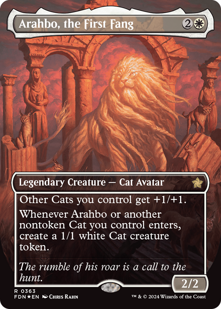 Arahbo, the First Fang (Borderless) (Mana Foil) [Foundations] | Event Horizon Hobbies CA