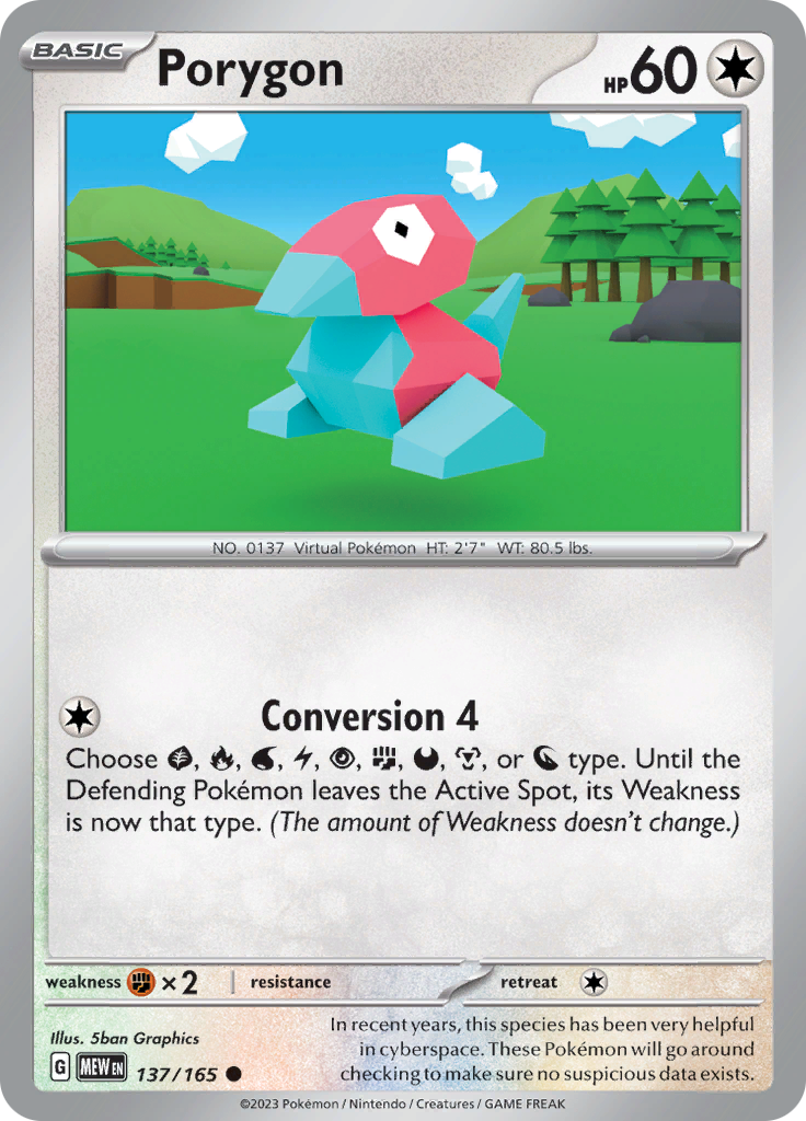 Porygon (137/165) [Scarlet & Violet: 151] | Event Horizon Hobbies CA