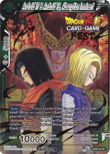 Android 17 & Android 18, Absorption Imminent (Card Game Fest 2022) (EX20-04) [Tournament Promotion Cards] | Event Horizon Hobbies CA