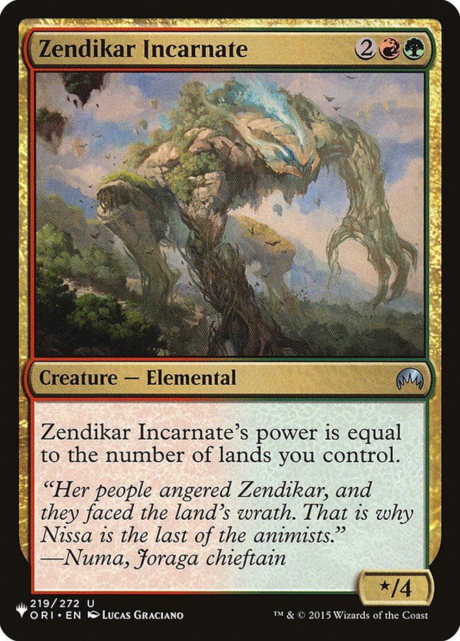 Zendikar Incarnate [The List] | Event Horizon Hobbies CA