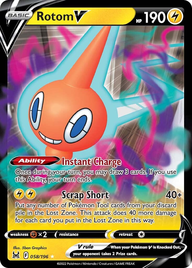 Rotom V (058/196) [Sword & Shield: Lost Origin] | Event Horizon Hobbies CA