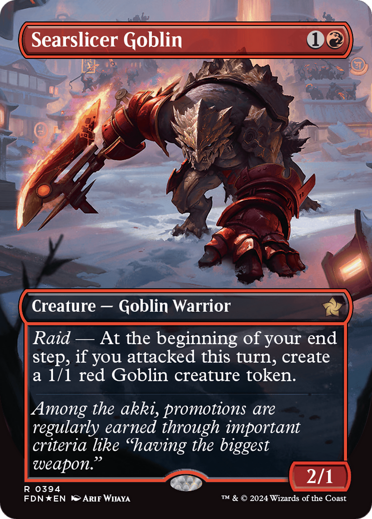 Searslicer Goblin (Borderless) (Mana Foil) [Foundations] | Event Horizon Hobbies CA