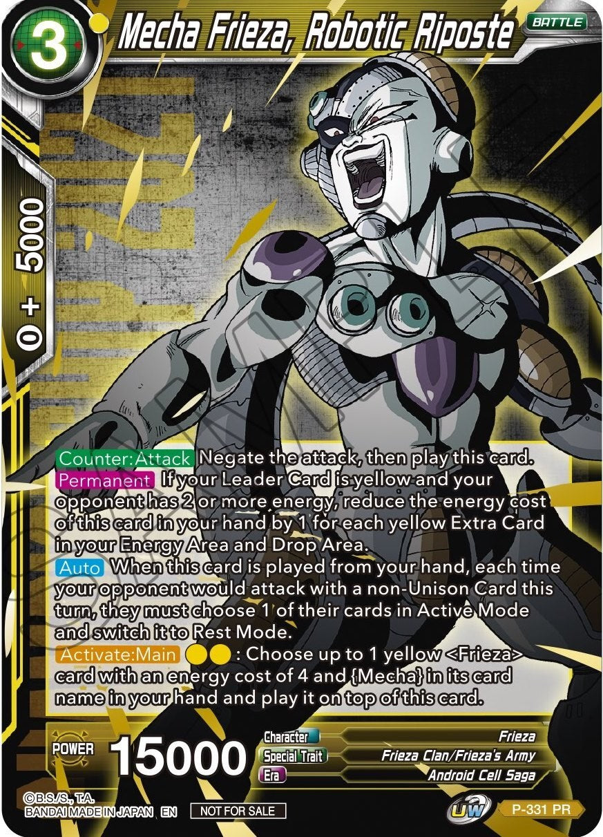 Mecha Frieza, Robotic Riposte (Gold Stamped) (P-331) [Tournament Promotion Cards] | Event Horizon Hobbies CA