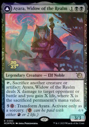 Ayara, Widow of the Realm // Ayara, Furnace Queen [March of the Machine Prerelease Promos] | Event Horizon Hobbies CA